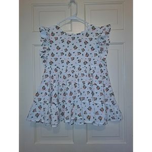 Floral ruffle sleeve shirt size S peplum butterfly sleeve smocked tank top